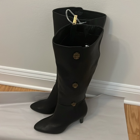 Kurt Geiger London Shoreditch 85 Leather Eagle Head Knee Boots - Picture 12 of 16